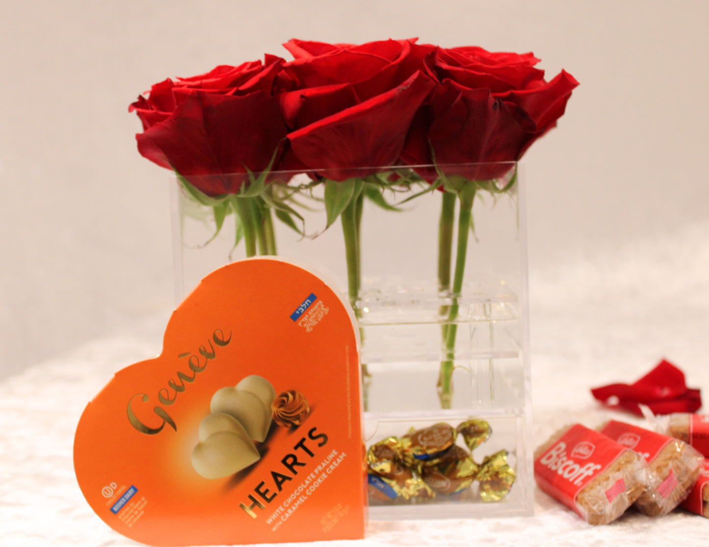 Classy Acrylic Rose Box with Drawer