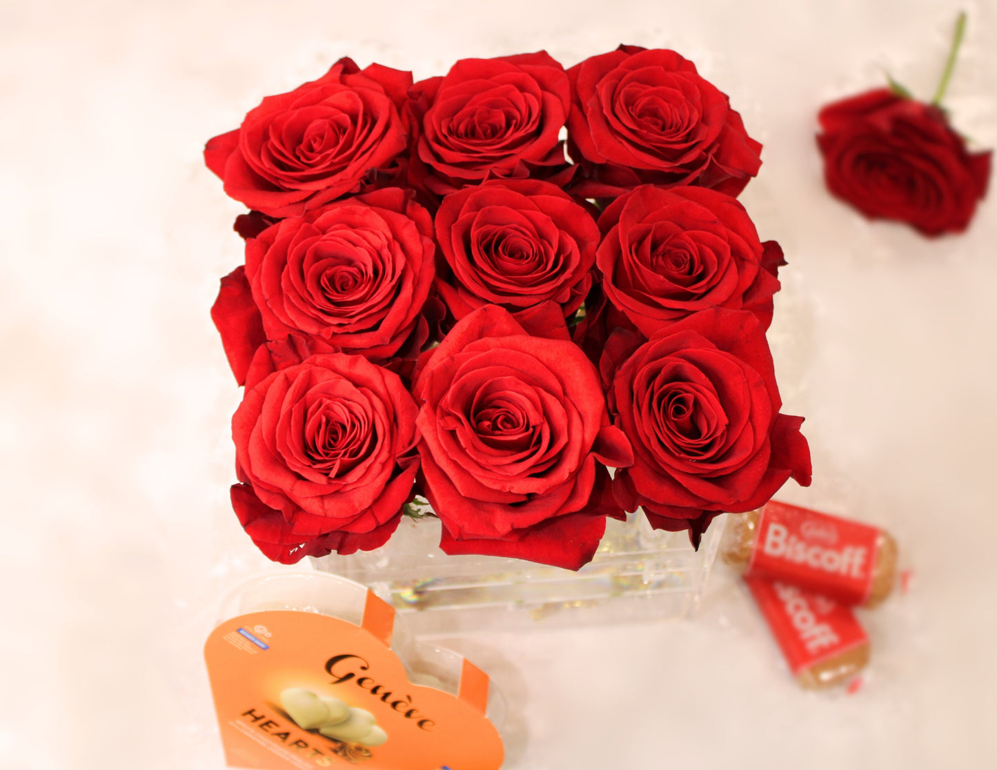 Classy Acrylic Rose Box with Drawer