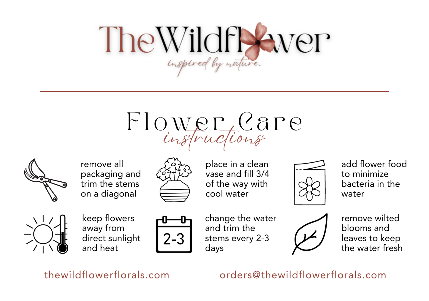 Personalized Wildflower Gift Note